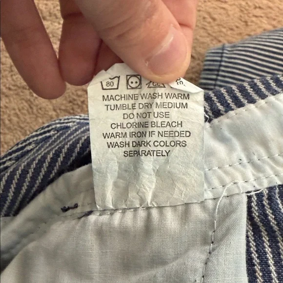 Vintage Key Hickory Blue & White Stripe Overalls L/XL - Picture 8 of 9